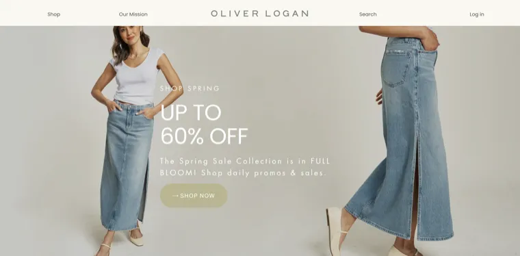 The optimised Oliver Logan storefront